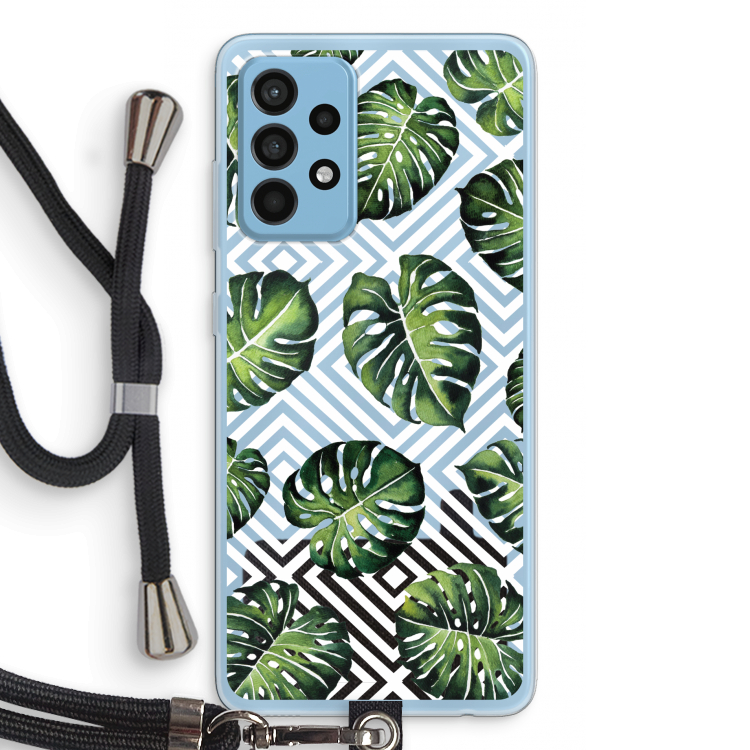 Geometrische jungle: Samsung Galaxy A52 Transparant Hoesje met koord