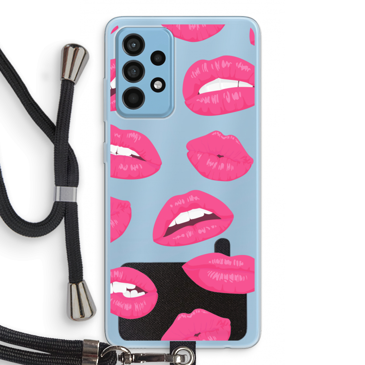 Bite my lip: Samsung Galaxy A52 Transparant Hoesje met koord
