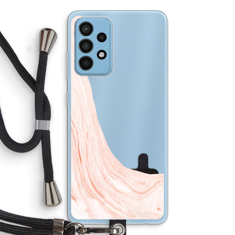 Peach bath: Samsung Galaxy A52 Transparant Hoesje met koord