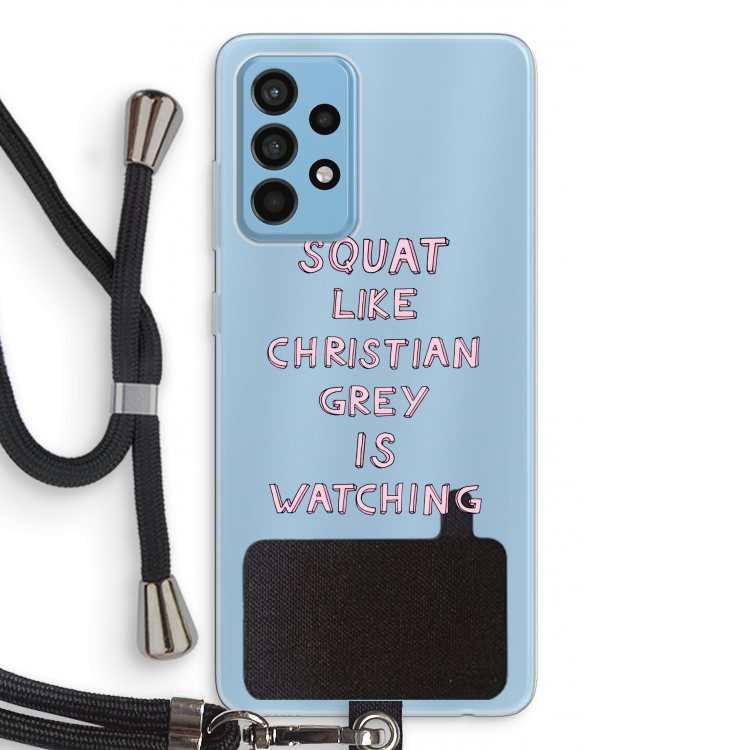 Christian Grey: Samsung Galaxy A52 Transparant Hoesje met koord