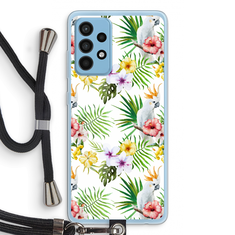Gele kuif: Samsung Galaxy A52 Transparant Hoesje met koord