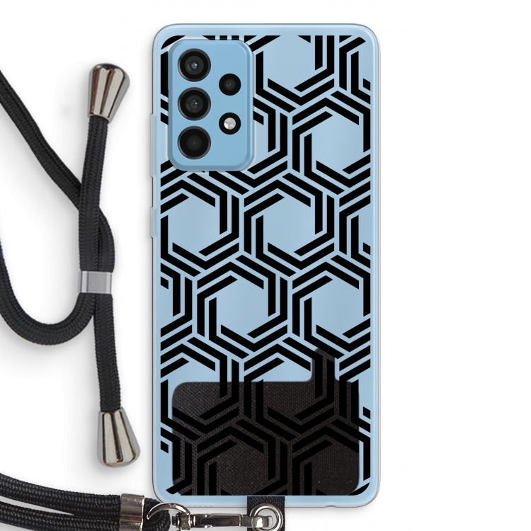 Geometrisch patroon: Samsung Galaxy A52 Transparant Hoesje met koord