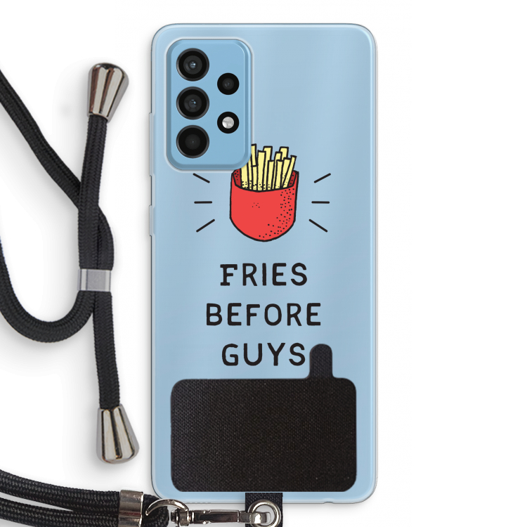 Fries before guys: Samsung Galaxy A52 Transparant Hoesje met koord