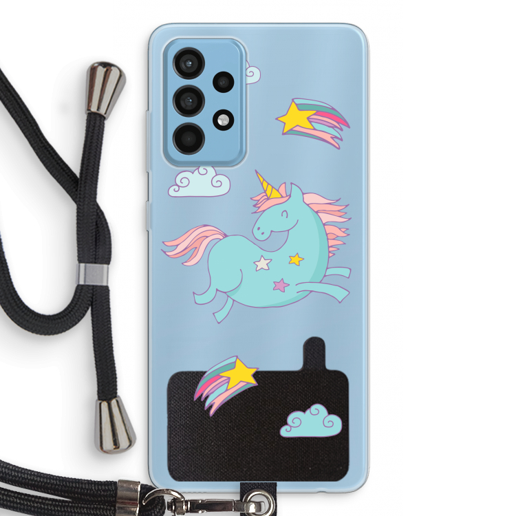 Vliegende eenhoorn: Samsung Galaxy A52 Transparant Hoesje met koord