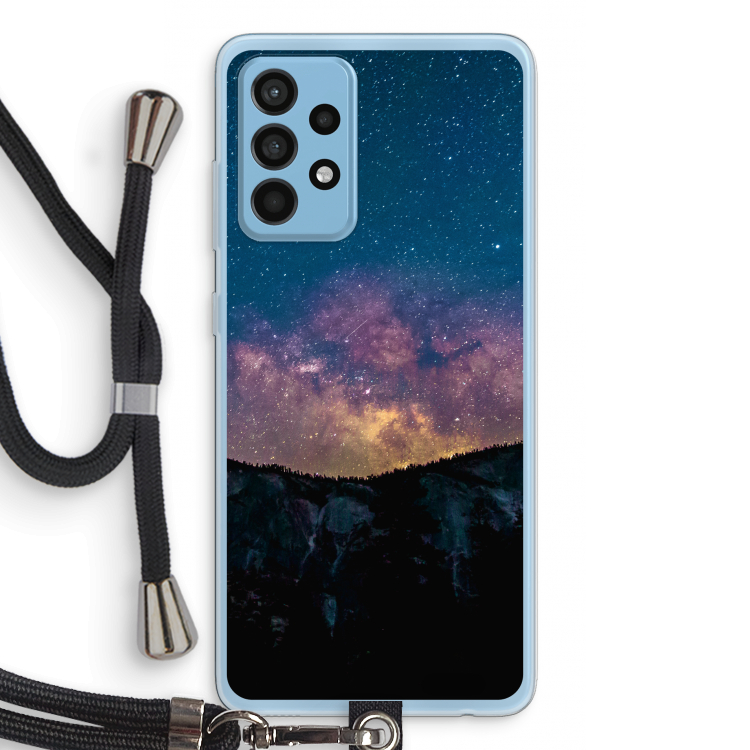 Travel to space: Samsung Galaxy A52 Transparant Hoesje met koord