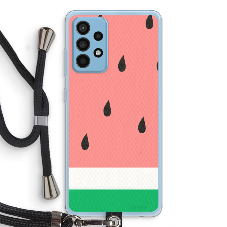 Watermeloen: Samsung Galaxy A52 Transparant Hoesje met koord