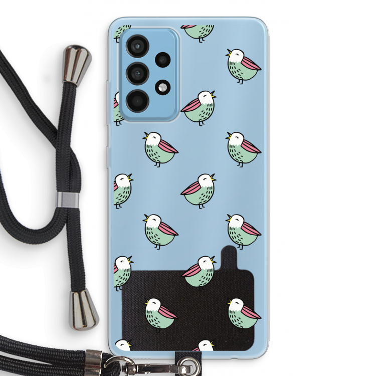 Vogeltjes: Samsung Galaxy A52 Transparant Hoesje met koord