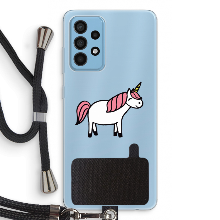 Eenhoorn: Samsung Galaxy A52 Transparant Hoesje met koord
