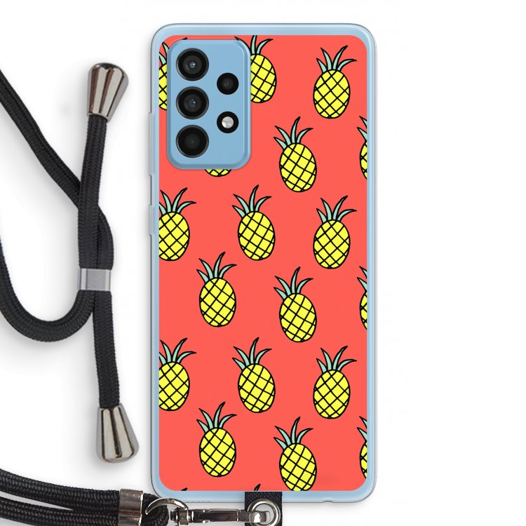 Ananas: Samsung Galaxy A52 Transparant Hoesje met koord