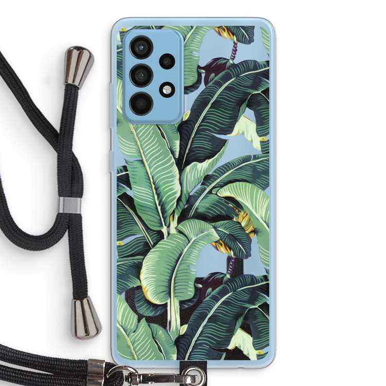 Bananenbladeren: Samsung Galaxy A52 Transparant Hoesje met koord