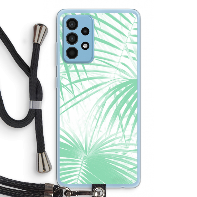 Palmbladeren: Samsung Galaxy A52 Transparant Hoesje met koord