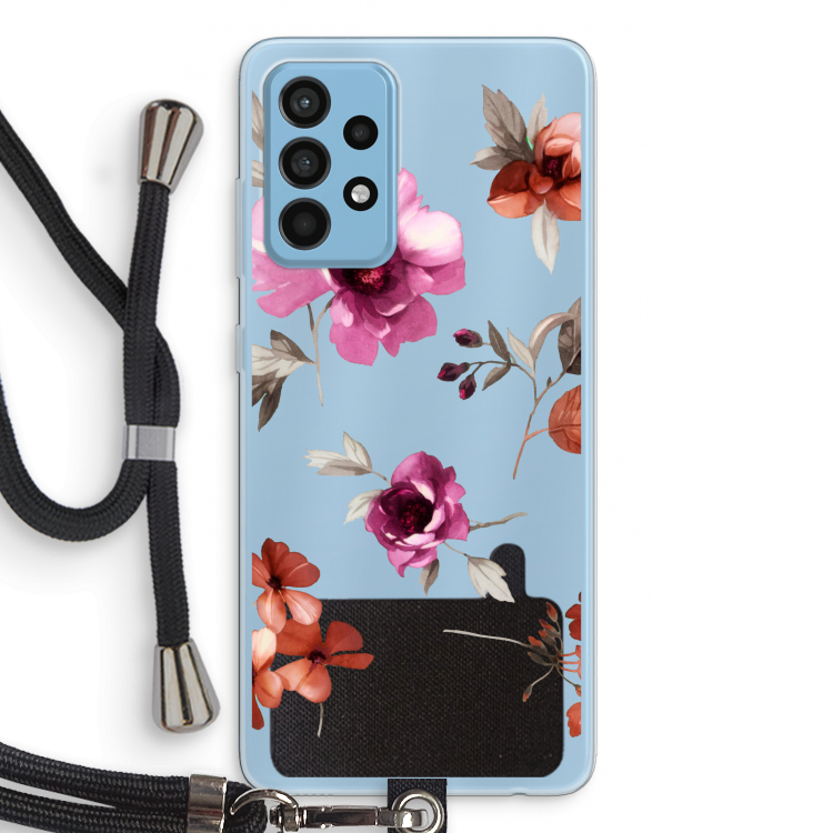 Geschilderde bloemen: Samsung Galaxy A52 Transparant Hoesje met koord