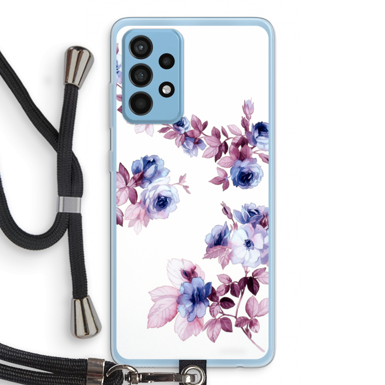 Waterverf bloemen: Samsung Galaxy A52 Transparant Hoesje met koord