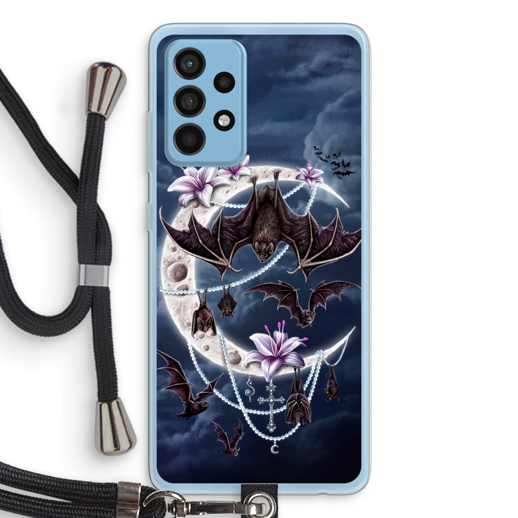 Vleermuizen Maan: Samsung Galaxy A52 Transparant Hoesje met koord