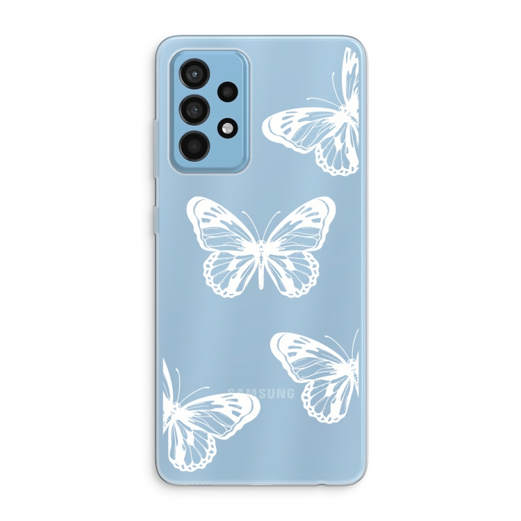 White butterfly: Samsung Galaxy A52 Transparant Hoesje