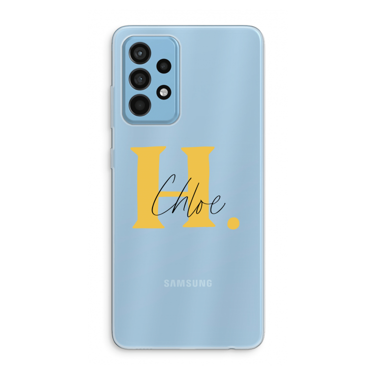 Amber Script: Samsung Galaxy A52 Transparant Hoesje