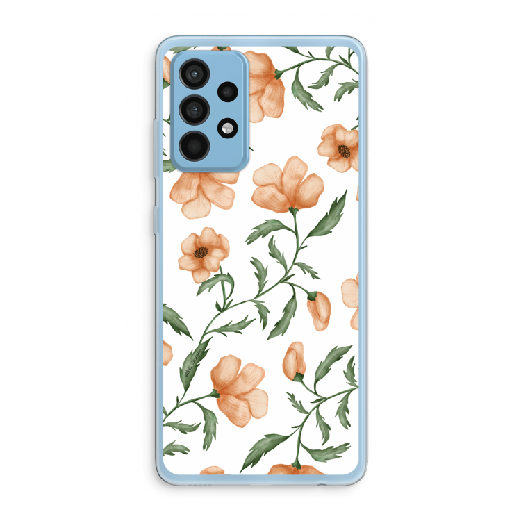 Peachy flowers: Samsung Galaxy A52 Transparant Hoesje