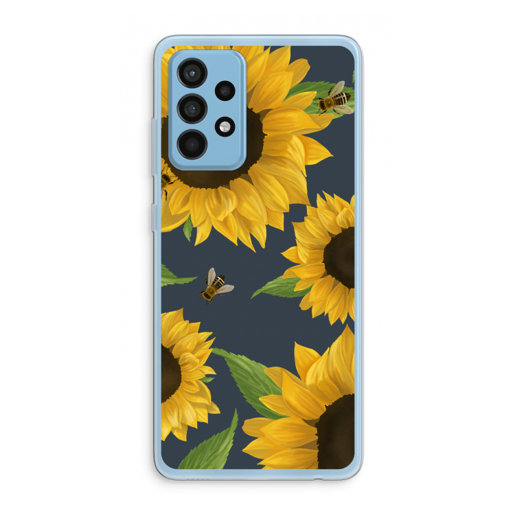 Sunflower and bees: Samsung Galaxy A52 Transparant Hoesje