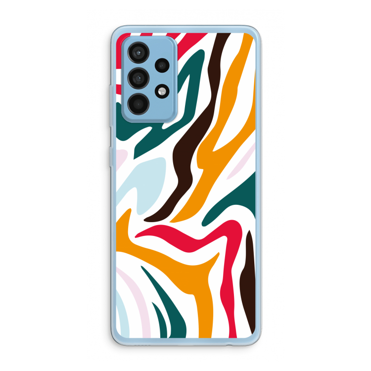 Colored Zebra: Samsung Galaxy A52 Transparant Hoesje