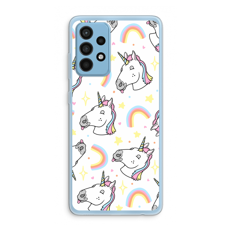 Rainbow Unicorn: Samsung Galaxy A52 Transparant Hoesje