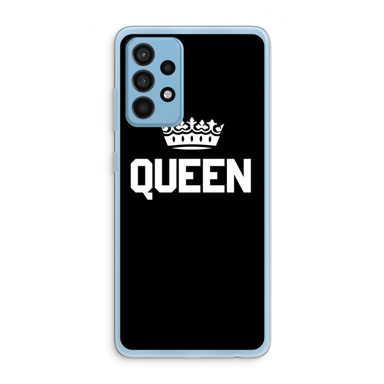 Queen zwart: Samsung Galaxy A52 Transparant Hoesje