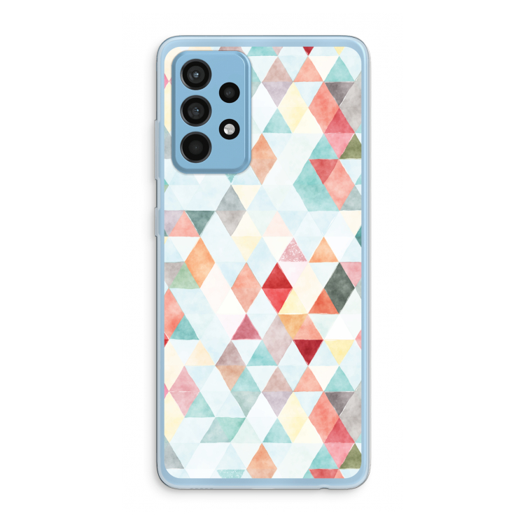 Gekleurde driehoekjes pastel: Samsung Galaxy A52 Transparant Hoesje