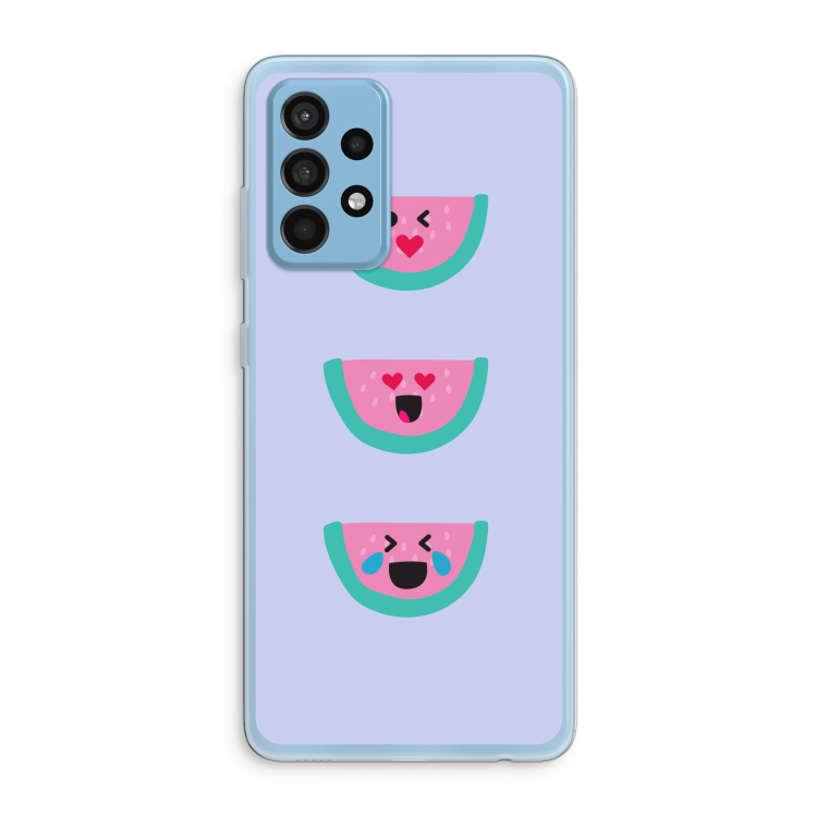 Smiley watermeloen: Samsung Galaxy A52 Transparant Hoesje