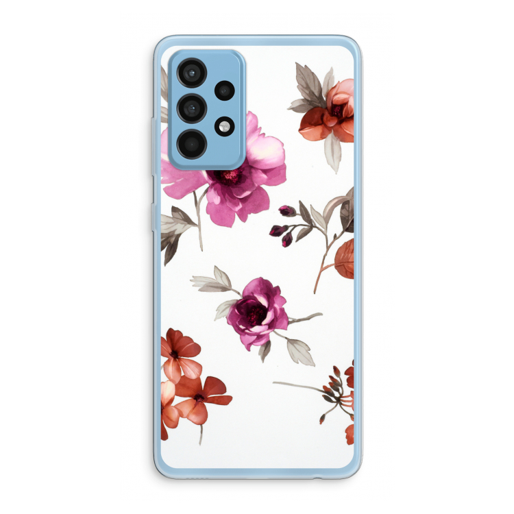 Geschilderde bloemen: Samsung Galaxy A52 Transparant Hoesje