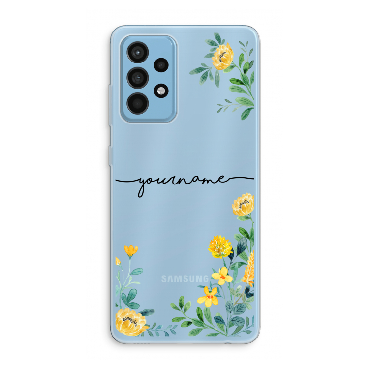 Gele bloemen: Samsung Galaxy A52 Transparant Hoesje
