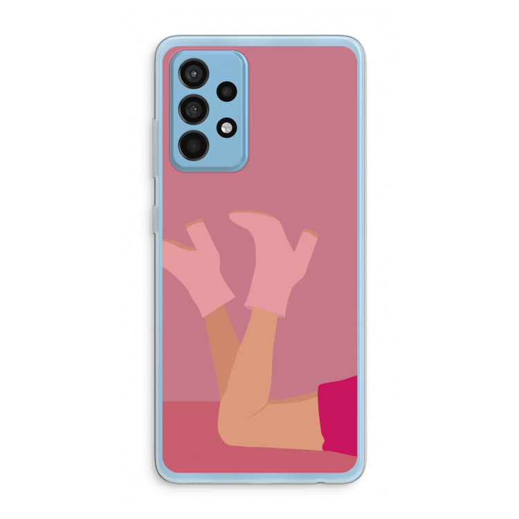 Pink boots: Samsung Galaxy A52 Transparant Hoesje