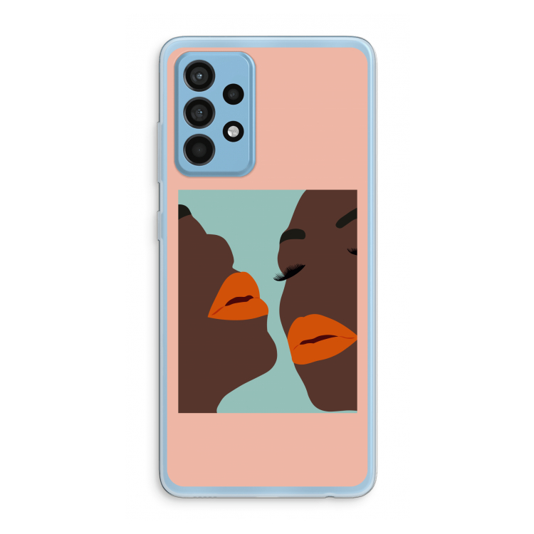 Orange lips: Samsung Galaxy A52 Transparant Hoesje