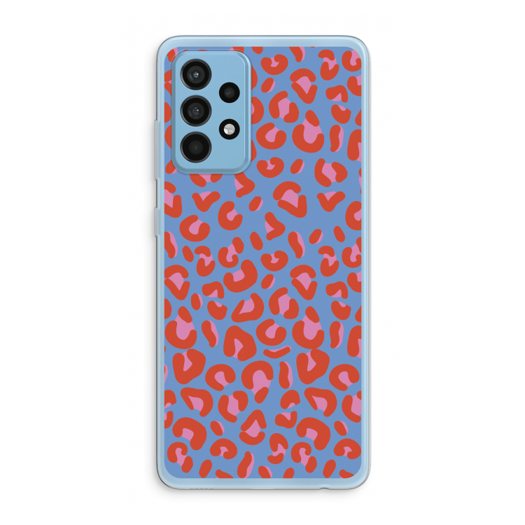 Leopard blue: Samsung Galaxy A52 Transparant Hoesje