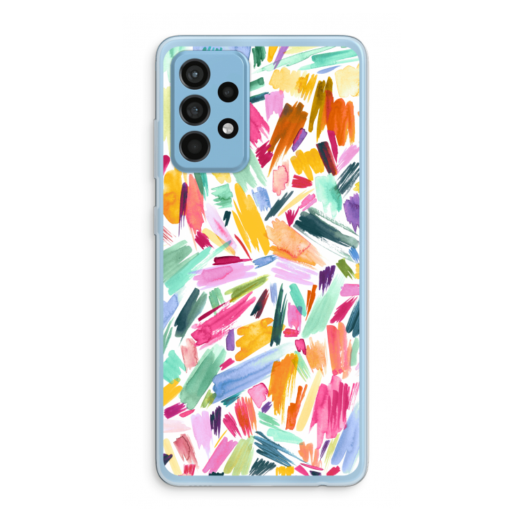 Watercolor Brushstrokes: Samsung Galaxy A52 Transparant Hoesje