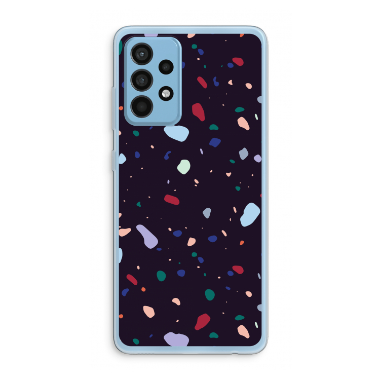 Dark Rounded Terrazzo: Samsung Galaxy A52 Transparant Hoesje
