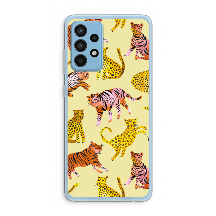 Cute Tigers and Leopards: Samsung Galaxy A52 Transparant Hoesje