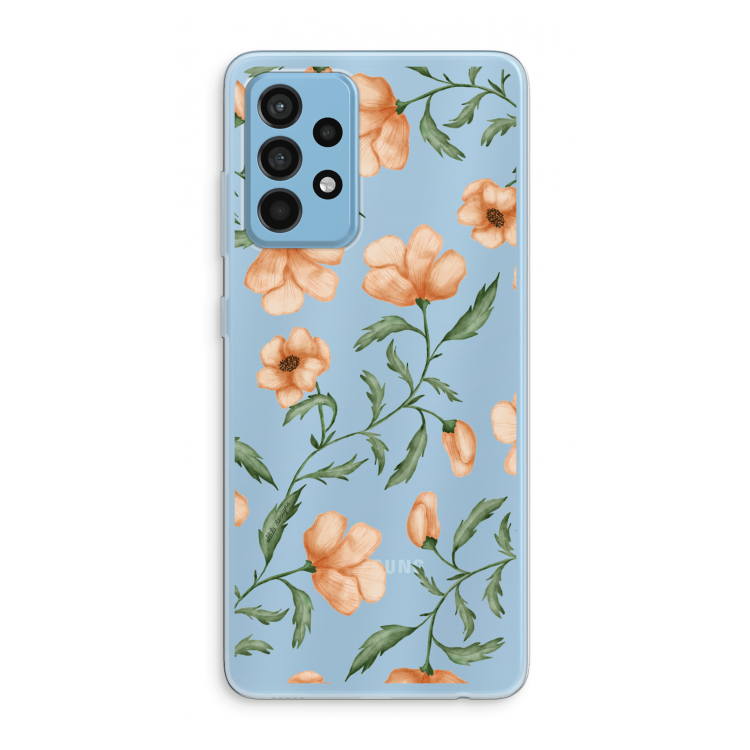 Peachy flowers: Samsung Galaxy A52 Transparant Hoesje