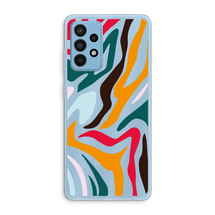 Colored Zebra: Samsung Galaxy A52 Transparant Hoesje