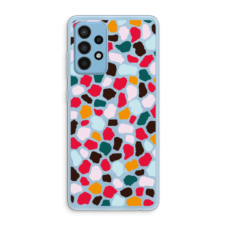 Colored Giraffe: Samsung Galaxy A52 Transparant Hoesje