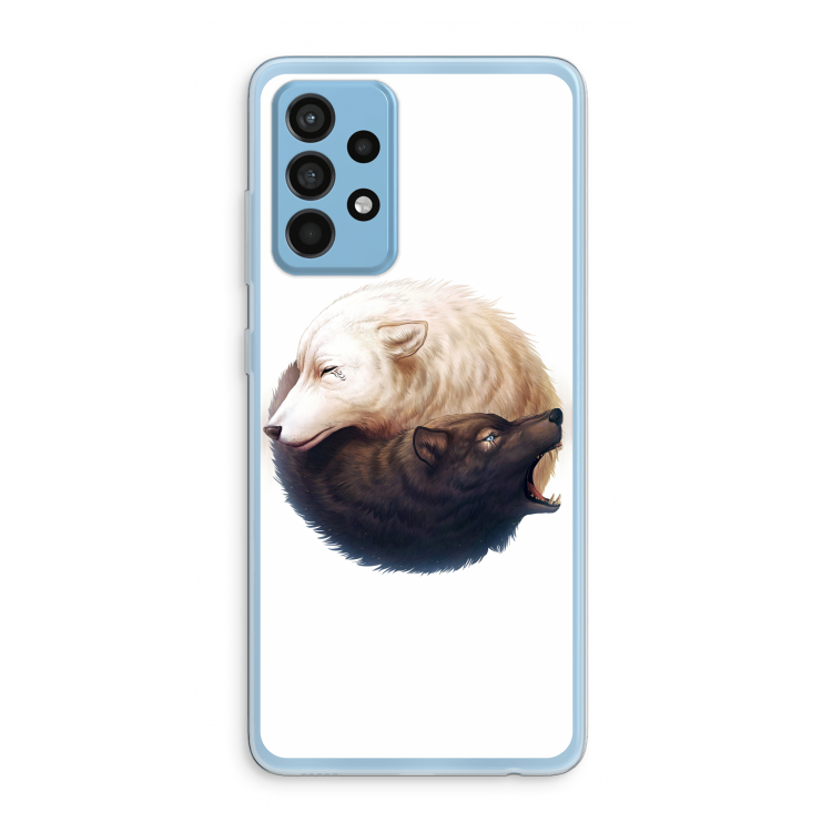 Yin Yang Wolves: Samsung Galaxy A52 Transparant Hoesje