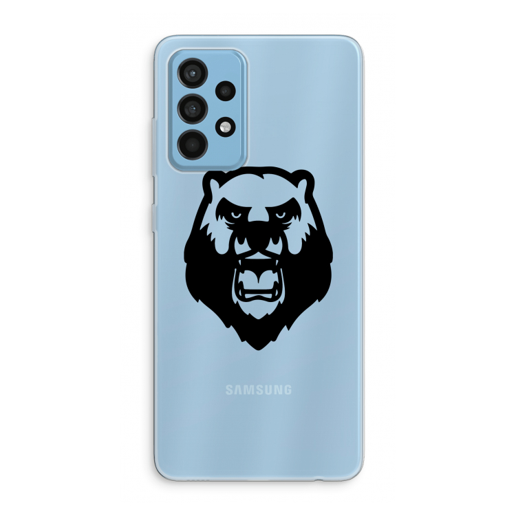 Angry Bear (black): Samsung Galaxy A52 Transparant Hoesje