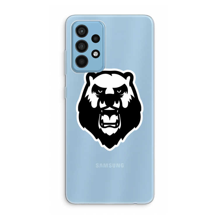 Angry Bear (white): Samsung Galaxy A52 Transparant Hoesje