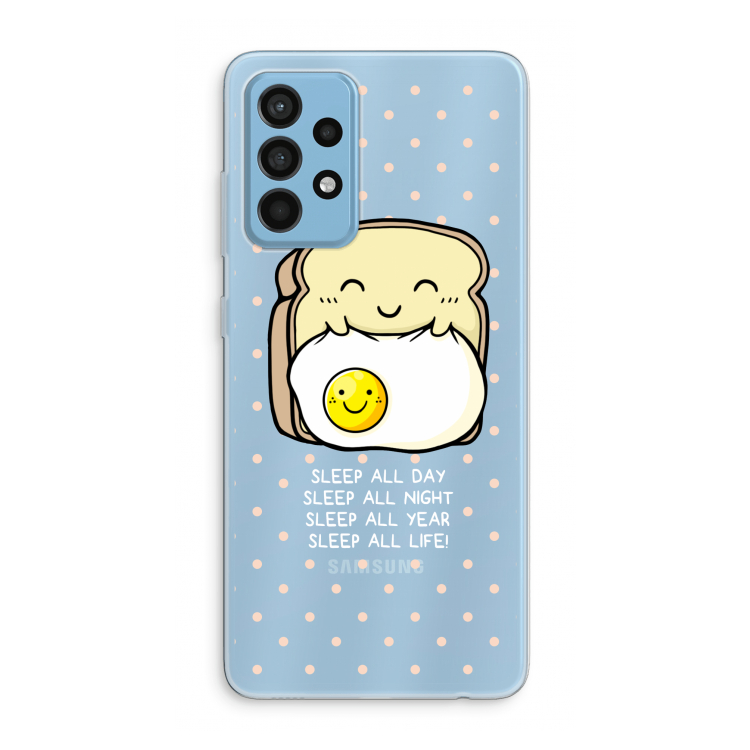 Sleep All Day: Samsung Galaxy A52 Transparant Hoesje