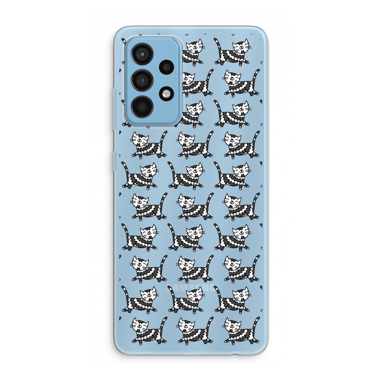Zwarte poes: Samsung Galaxy A52 Transparant Hoesje