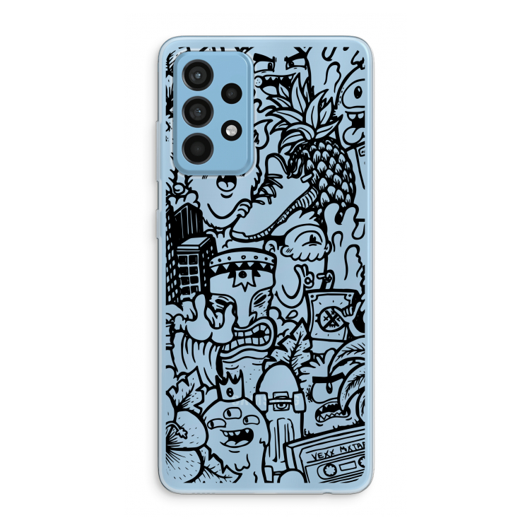 Vexx Black Mixtape: Samsung Galaxy A52 Transparant Hoesje