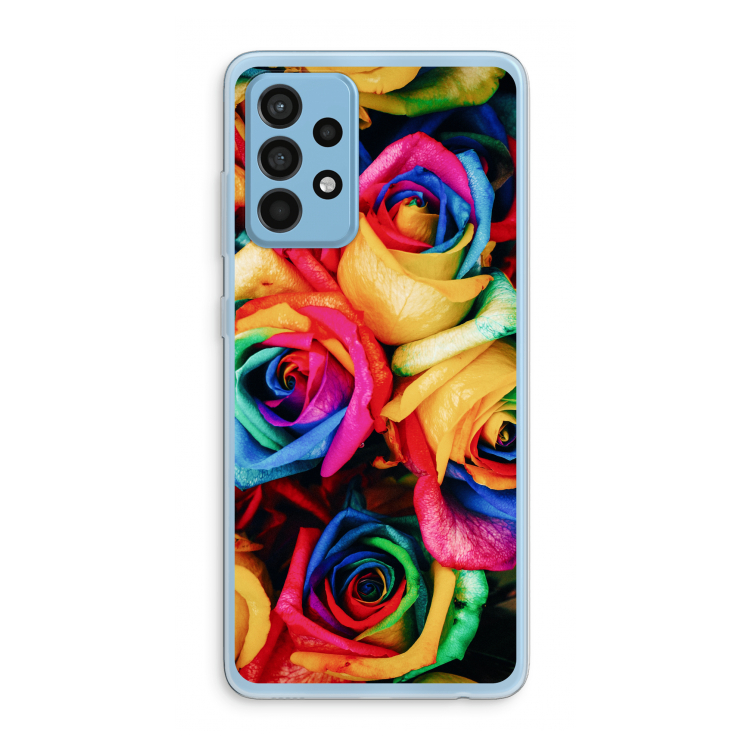 Neon bloemen: Samsung Galaxy A52 Transparant Hoesje