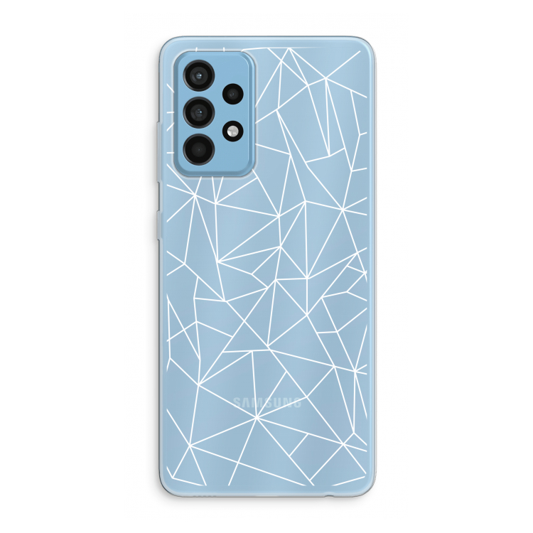 Geometrische lijnen wit: Samsung Galaxy A52 Transparant Hoesje
