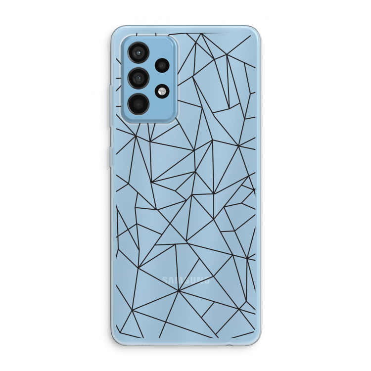 Geometrische lijnen zwart: Samsung Galaxy A52 Transparant Hoesje