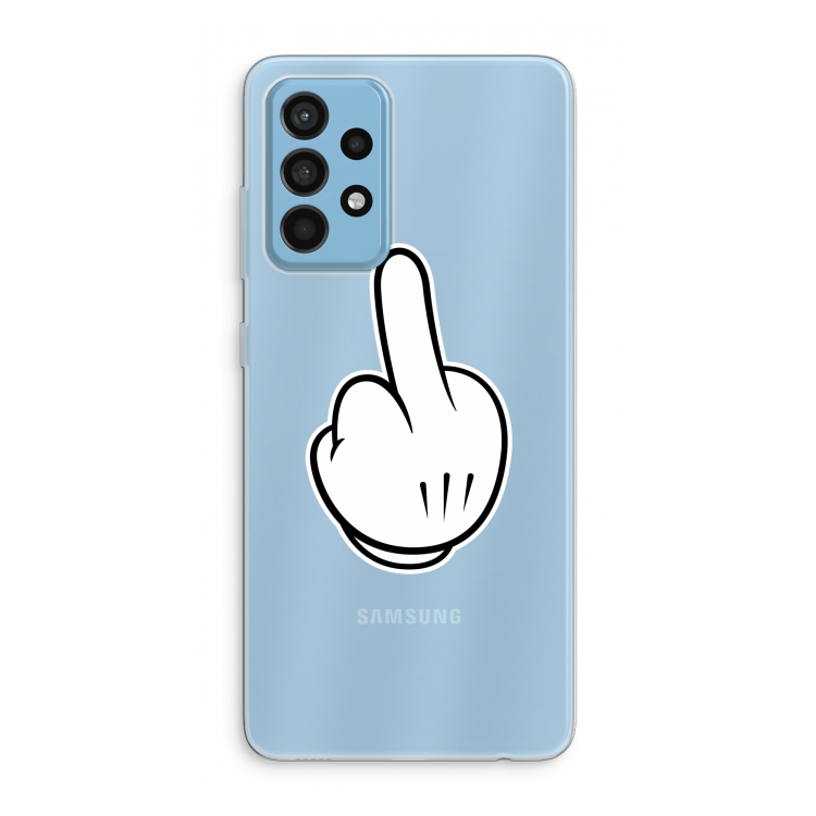 Middle finger white: Samsung Galaxy A52 Transparant Hoesje
