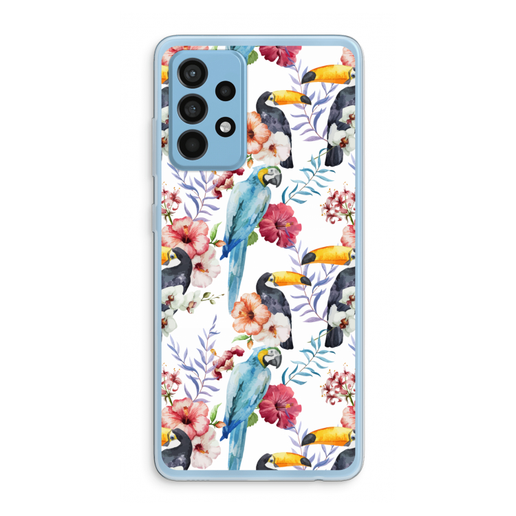 Bloemen tukan: Samsung Galaxy A52 Transparant Hoesje