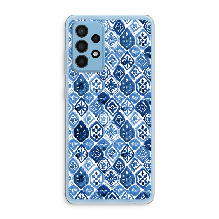 Blauw motief: Samsung Galaxy A52 Transparant Hoesje